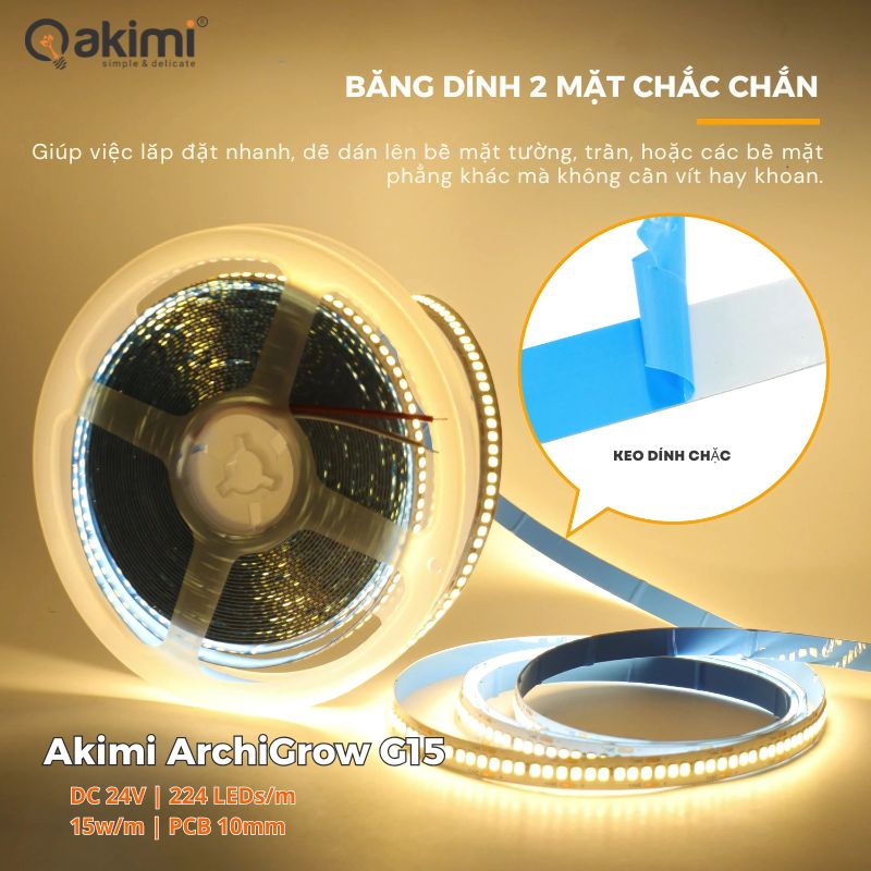Led Dây Akimi ArchiGrow G15 – Giải Pháp Chiếu Sáng Hắt Trần Chuẩn Kiến Trúc Cho Nội Thất